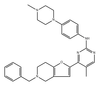 5-Methyl-N-[4-(4-methyl-1-piperazinyl)phenyl]-4-[4,5,6,7-tetrahydro-5-(phenylmethyl)furo[3,2-c]pyridin-2-yl]-2-pyrimidinamine Structure