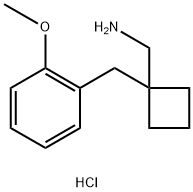 1-[(2-Methoxyphenyl)methyl]cyclobutylmethanamine hydrochloride Structure