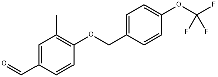 3-methyl-4-((4-(trifluoromethoxy)benzyl)oxy)benzaldehyde Structure