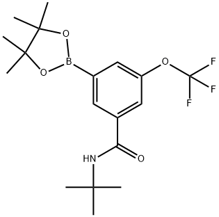 Benzamide, N-(1,1-dimethylethyl)-3-(4,4,5,5-tetramethyl-1,3,2-dioxaborolan-2-yl)-5-(trifluoromethoxy)- Structure