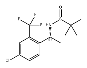 N-((S)-1-(4-chloro-2-(trifluoromethyl)phenyl)ethyl)-2-methylpropane-2-sulfinamide Structure