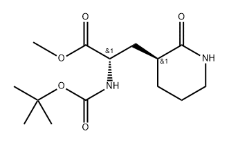 3-Piperidinepropanoic acid, α-[[(1,1-dimethylethoxy)carbonyl]amino]-2-oxo-, methyl ester, (αS,3S)- 구조식 이미지