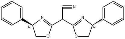 2-Oxazoleacetonitrile, α-[(4R)-4,5-dihydro-4-phenyl-2-oxazolyl]-4,5-dihydro-4-phenyl-, (4R)- Structure