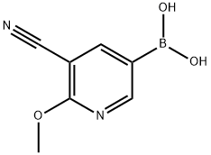 B-(5-Cyano-6-methoxy-3-pyridinyl)boronic acid 구조식 이미지