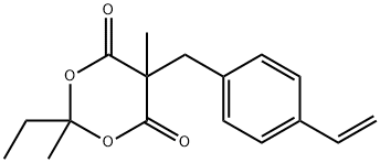 5-[(4-Ethenylphenyl)methyl]-2-ethyl-2,5-dimethyl-1,3-dioxane-4,6-dione 구조식 이미지