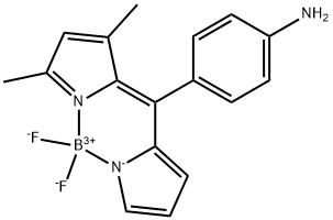 4,4-difluoro-1,3-dimethyl-8-(4-aminoophenyl)-4-bora-3a,4a-diaza-s-indacene Structure