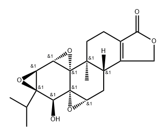 Trisoxireno[4b,5:6,7:8a,9]phenanthro[1,2-c]furan-1(3H)-one, 3b,4,4a,6,6a,7a,7b,8b,9,10-decahydro-6-hydroxy-8b-methyl-6a-(1-methylethyl)-, (3bS,4aS,5aS,6S,6aR,7aS,7bS,8aS,8bS)- Structure