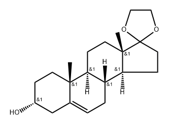 Androst-5-en-17-one, 3-hydroxy-, cyclic 1,2-ethanediyl acetal, (3α)- Structure