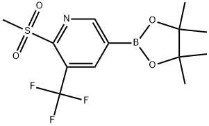 Pyridine, 2-(methylsulfonyl)-5-(4,4,5,5-tetramethyl-1,3,2-dioxaborolan-2-yl)-3-(trifluoromethyl)- Structure