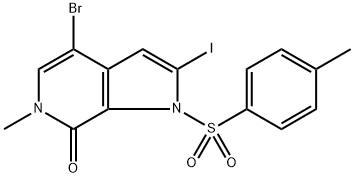 4-bromo-2-iodo-6-methyl-1-tosyl-1H-pyrrolo[2,3-c]pyridin-7(6H)-one Structure