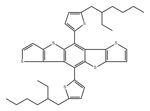 5,10-bis((5-(2-ethylhexyl)thiophen-2-yl)dithieno[2,3-d:2',3'-d']benzo[1,2-b:4,5-b']dithiophene 구조식 이미지