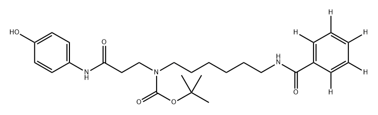 Carbamic acid, N-[6-(benzoyl-2,3,4,5,6-d5-amino)hexyl]-N-[3-[(4-hydroxyphenyl)amino]-3-oxopropyl]-, 1,1-dimethylethyl ester Structure