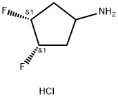 (3R,4S)-3,4-difluorocyclopentanamine hydrochloride Structure