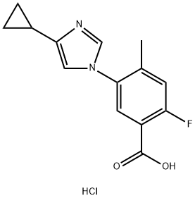 BENZOIC ACID, 5-(4-CYCLOPROPYL-1H-IMIDAZOL-1-YL)-2-FLUORO-4-METHYL-, HYDROCHLORIDE (1:1) Structure