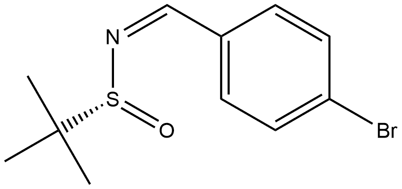 2-Propanesulfinamide, N-[(4-bromophenyl)methylene]-2-methyl-, [N(Z),S(R)]- Structure