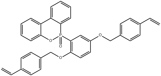 6H-Dibenz[c,e][1,2]oxaphosphorin,6-[2,5-bis[(4-ethenylphenyl)methoxy]phenyl]- 6-oxide Structure