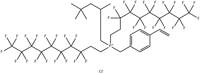(4-ethenylphenyl)methyl]bis(3,3,4,4,5,5,6,6,7,7,8,8,9,9,10,10,10-heptadecafluorodecyl)(2,4,4-trimethylpentyl) phosphonium chloride (1:1) Structure