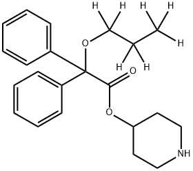 Benzeneacetic acid, α-phenyl-α-(propoxy-1,1,2,2,3,3,3-d7)-, 4-piperidinyl ester Structure