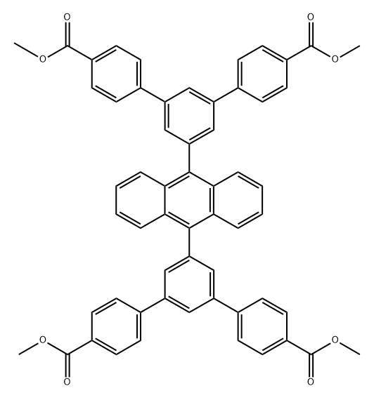 [1,1':3',1''-Terphenyl]-4,4''-dicarboxylic acid, 5',5''''-(9,10-anthracenediyl)bis-, 4,4'',4''',4'''''-tetramethyl ester 구조식 이미지