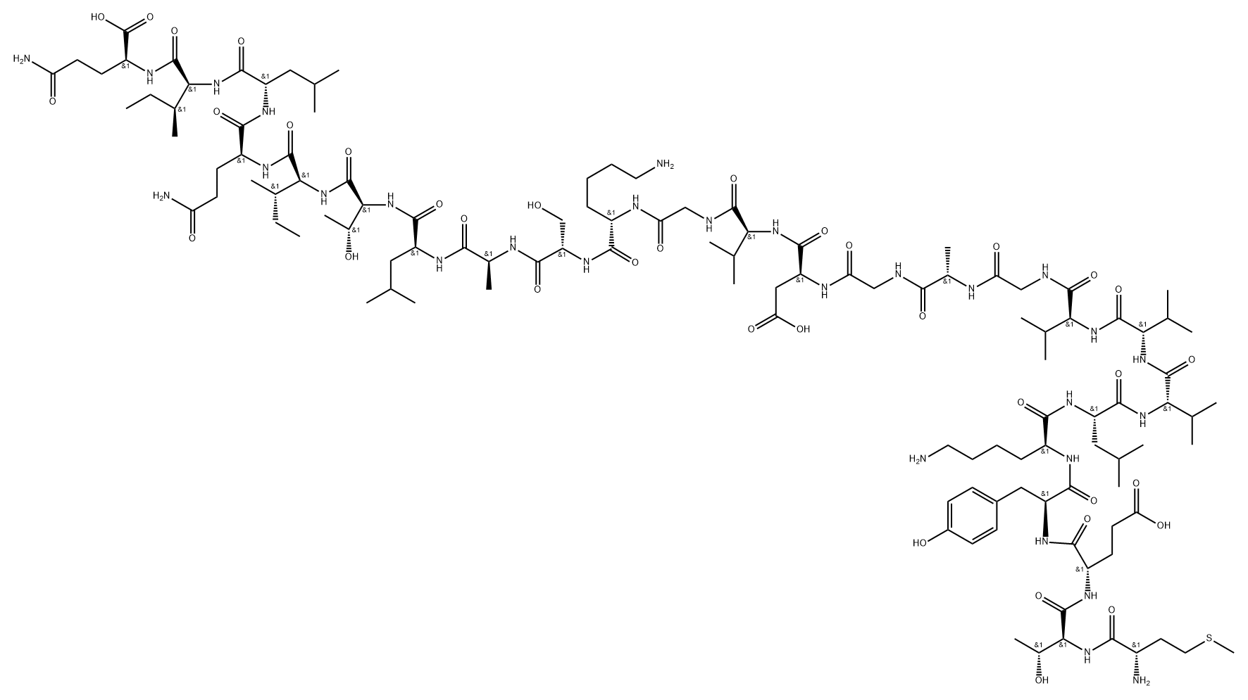 L-Glutamine, L-methionyl-L-threonyl-L-α-glutamyl-L-tyrosyl-L-lysyl-L-leucyl-L-valyl-L-valyl-L-valylglycyl-L-alanylglycyl-L-α-aspartyl-L-valylglycyl-L-lysyl-L-seryl-L-alanyl-L-leucyl-L-threonyl-L-isoleucyl-L-glutaminyl-L-leucyl-L-isoleucyl- (9CI) Structure