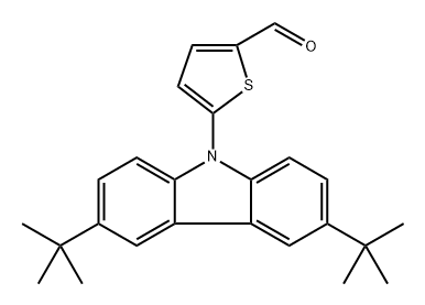 9-[(2-formyl)thiophen-5-yl]-3,6-di-t-butylcarbazole Structure