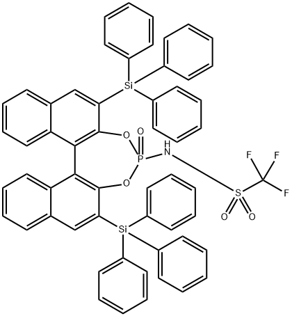 1,1,1-Trifluoro-N-[(11bS)-4-oxido-2,6-bis(triphenylsilyl)di
naphtho[2,1-d:1',2'-f][1,3,2]dioxaphosphepin-4-yl]methan
esulfonamide,99%e.e. Structure