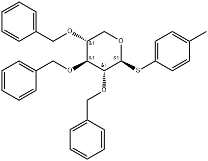 4-Methylphenyl 2,3,4-tri-O-benzyl-1-thio-β-D-xylopyranoside Structure