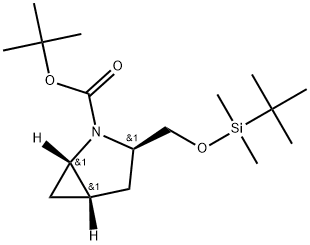 tert-butyl (1S,3R,5S)-3-(((tert-butyldimethylsilyl)oxy)methyl)-2-azabicyclo[3.1.0]hexane-2-carboxylate Structure