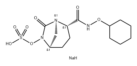 Sulfuric acid, mono[(1R,2S,5R)-2-[[(cyclohe xyloxy)amino]carbonyl]-7-oxo-1,6-diazab icyclo[3.2.1]oct-6-yl] ester, sodium salt (1:1) Structure