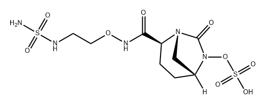 (2S,5R)-7-oxo-N-[2-(sulfamoylamino)ethoxy]-6-(sulfooxy)-1,6-diazabicyclo[3.2.1]octane-2-carboxamide Structure