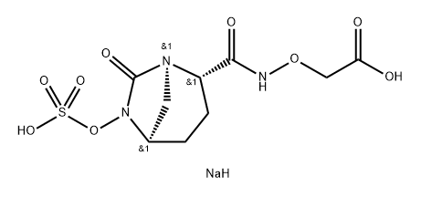 Acetic acid, 2-[[[[(1 R,2S,5R)-7-oxo-6-(sulfooxy)- 1 ,6-diazabicyclo[3.2.1 ]oct-2-yl]carbonyl] amino]oxy]-, sodium salt (1 : 2) Structure