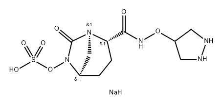 sodium (1R,2S,5R)-7-oxo-2-((pyrazolidin-4-yloxy)carbamoyl)-1,6-diazabicyclo[3.2.1]octan-6-yl sulfate Structure