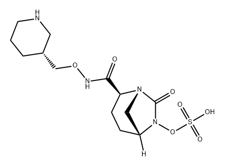 [(2S,5R)-7-oxo-2-[[(3R)-piperidin-3-yl]methoxycarbamoyl]-1,6-diazabicyclo[3.2.1]octan-6-yl] hydrogen sulfate Structure