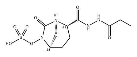 (1R,2S,5R)-7-oxo-2-(2-propionylhydrazine-1-carbonyl)-1,6-diazabicyclo[3.2.1]octan-6-yl hydrogen sulfate Structure