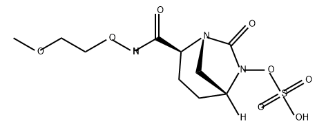 (1R,2S,5R)-2-((2-methoxyethoxy)carbamoyl)-7-oxo-1,6-diazabicyclo[3.2.1]octan-6-yl hydrogen sulfate Structure