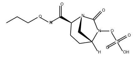 (1R,2S,5R)-7-Oxo-2-[(propoxyamino)carbonyl] -1,6-diazabicyclo[3.2.1]oct-6-yl hydrogen sulfate Structure