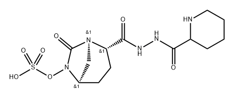 sulfuric acid mono[2-(N'-(piperidin-2-ylcarbonyl)hydrazinocarbonyl)-7-oxo-1,6-diazabicyclo[3.2.1]oct-6-yl] ester 구조식 이미지