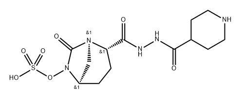 sulfuric acid mono[2-(N'-(piperidin-4-ylcarbonyl)hydrazinocarbonyl)-7-oxo-1,6-diazabicyclo[3.2.1]oct-6-yl] ester Structure