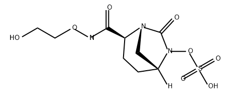 (1R,2S,5R)-2-[[(2-Hydroxyethoxy)amino] carbonyl]-7-oxo-1,6-diazabicyclo[3.2.1]oct-6- yl hydrogen sulfate Structure