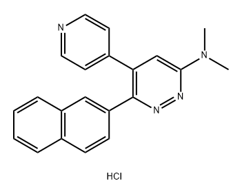 3-Pyridazinamine, N,N-dimethyl-6-(2-naphthalenyl)-5-(4-pyridinyl)-, hydrochloride (1:1) Structure