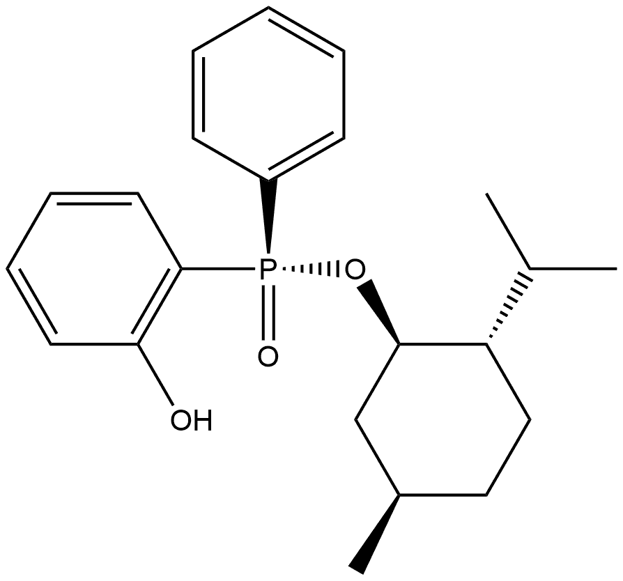 (Sp)-2-Hydroxyphenyl-(-)-menthyl phenyl phosphinate Structure