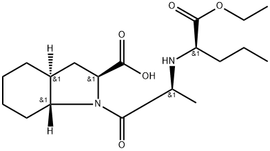 (2S,3aS,7aR)-1-(((R)-1-ethoxy-1-oxopentan-2-yl)-L-alanyl)octahydro-1H-indole-2-carboxylic acid Structure