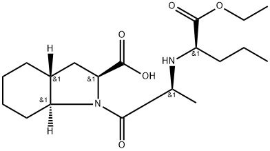 (2S,3aR,7aS)-1-(((R)-1-ethoxy-1-oxopentan-2-yl)-L-alanyl)octahydro-1H-indole-2-carboxylic acid Structure