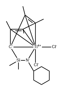 ((dimethylsilyl(2,3,4,5-tetramethylcyclopenta-2,4-dien-1-yl))cyclohexylamino)titanium(IV)dichloride 구조식 이미지