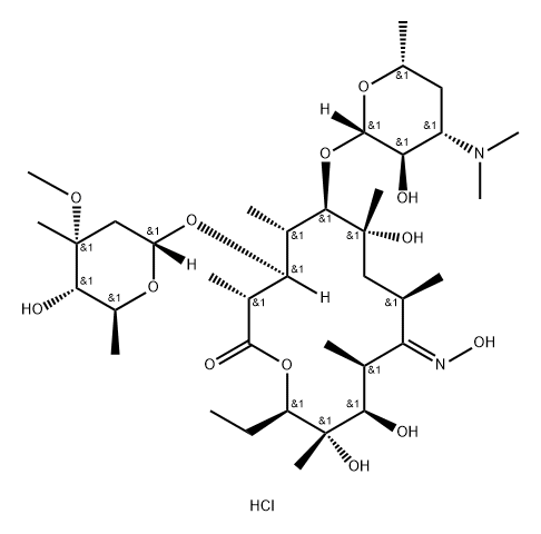 Erythromycin, 9-oxime, monohydrochloride, (9E)- Structure