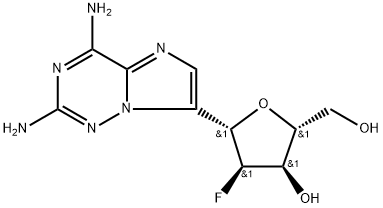 (2S,3R,4R,5R)-5-(2,4-Diaminoimidazo[2,1-f][1,2,4]-triazin-7-yl)-4-fluoro-2-(hydroxymethyl)tetrahydrofuran-3-ol 구조식 이미지