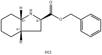 1H-Indole-2-carboxylic acid, octahydro-, phenylmethyl ester, hydrochloride, [2R-(2α,3aα,7aα)]- (9CI) Structure