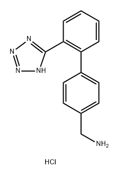 4ˉ-Aminomethyl-2-(1H)-tetrazol-5-yl]-biphenyl hydrochloride 구조식 이미지
