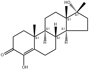 Androst-4-en-3-one, 4,17-dihydroxy-17-methyl-, (17α)- 구조식 이미지