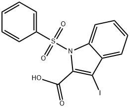 3-iodo-1-phenylsulfonylindole-2-carboxylic acid Structure